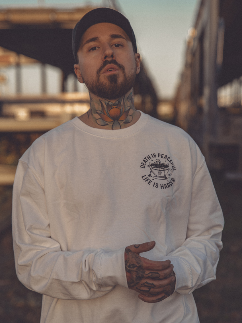 Death is Peaceful Sweater [white]