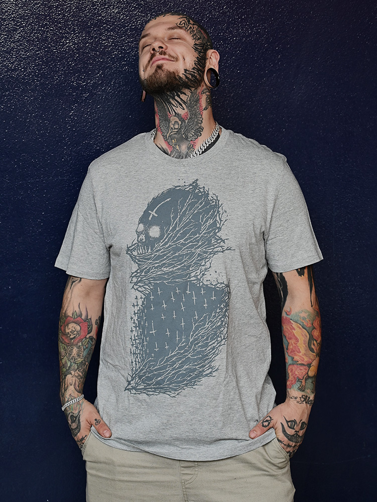 Cross Skull Shirt [heather grey]