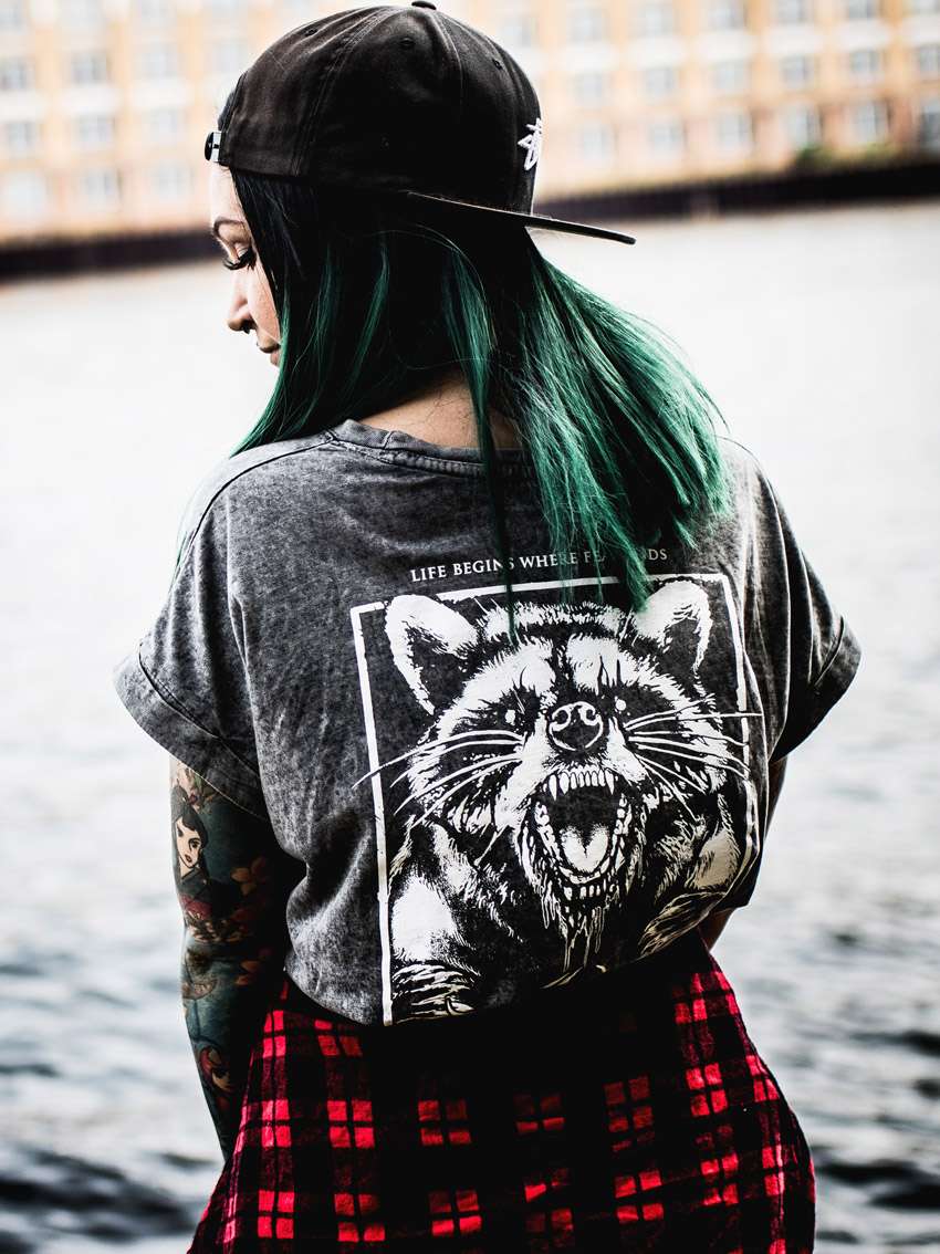 Racoon Extended Shirt [black/grey]