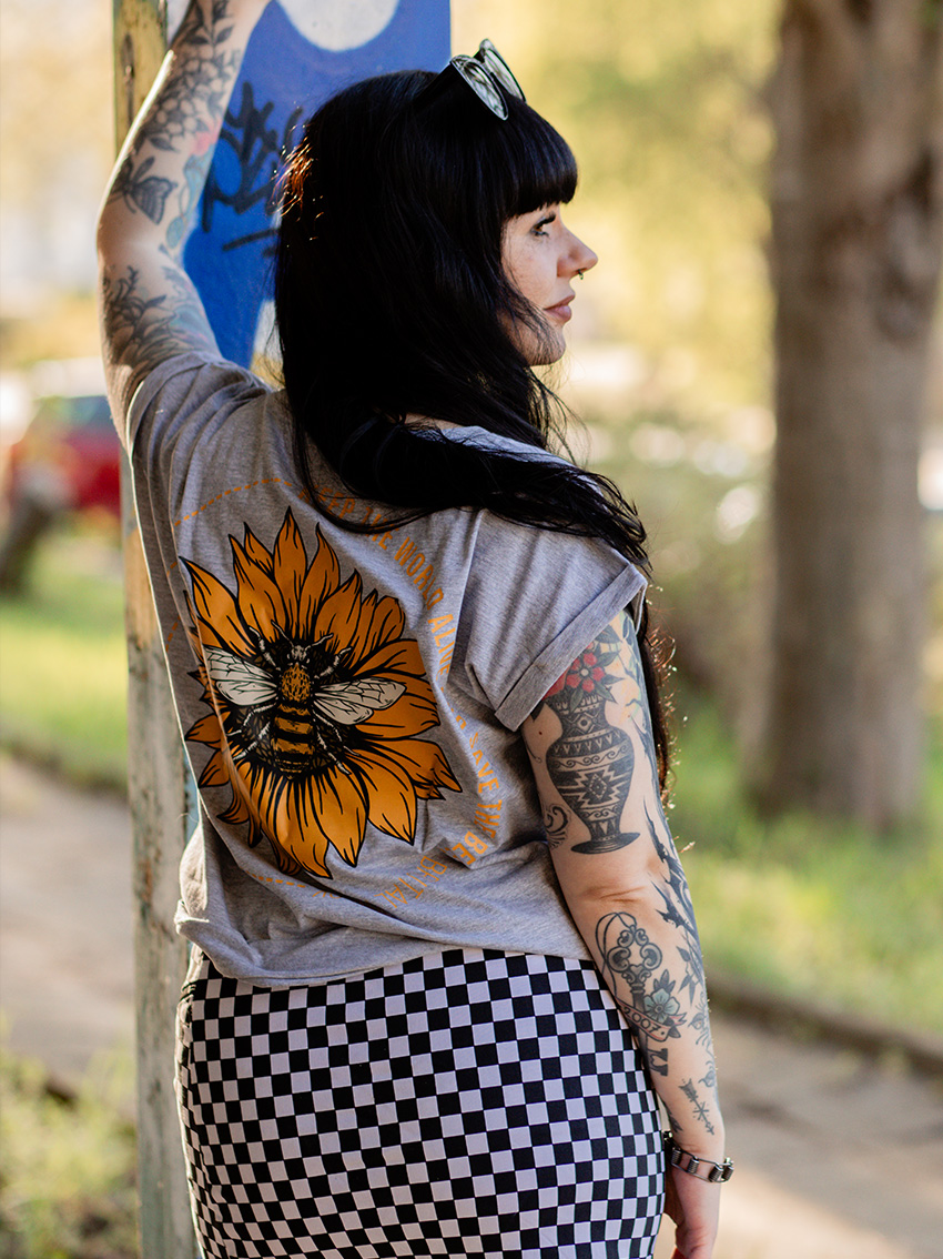 Bees Extended Shirt [heather grey]