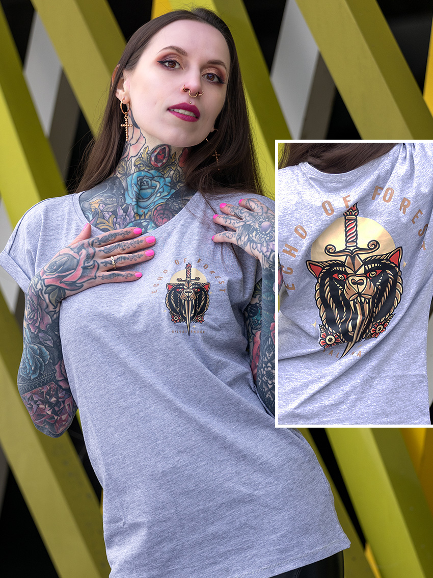 Echo of Forest Extended Shirt [heather grey]