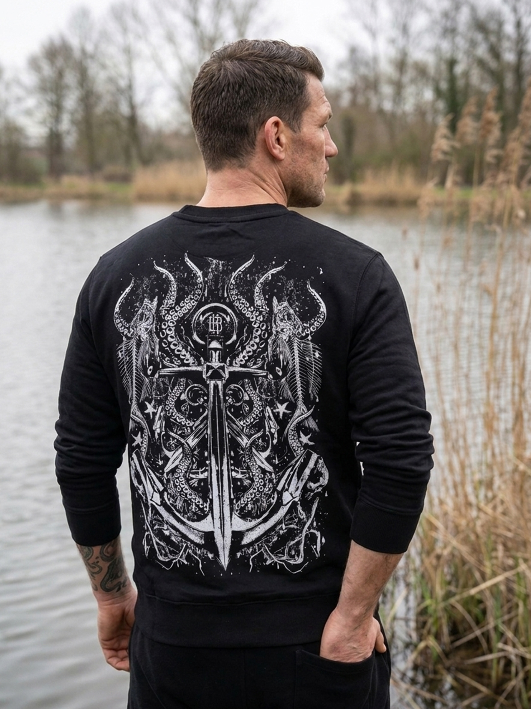 Fish n Anchor Sweater [black]