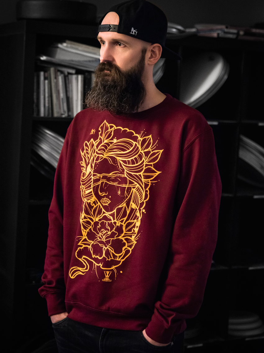 Die mit dem Wolf tanzt Crewneck [bordeaux]