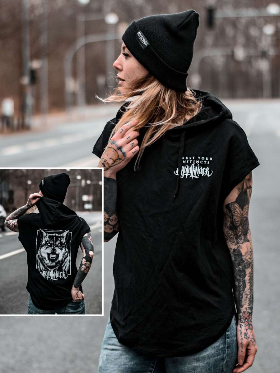 Instincts Sleeveless Hoodie [black]