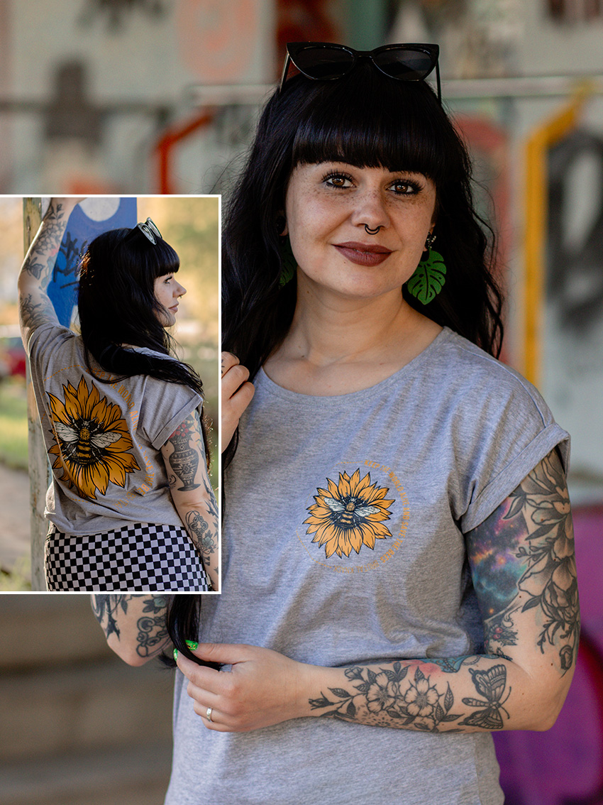 Bees Extended Shirt [heather grey]