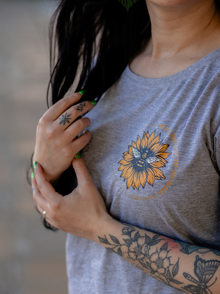 Bees Extended Shirt [heather grey]