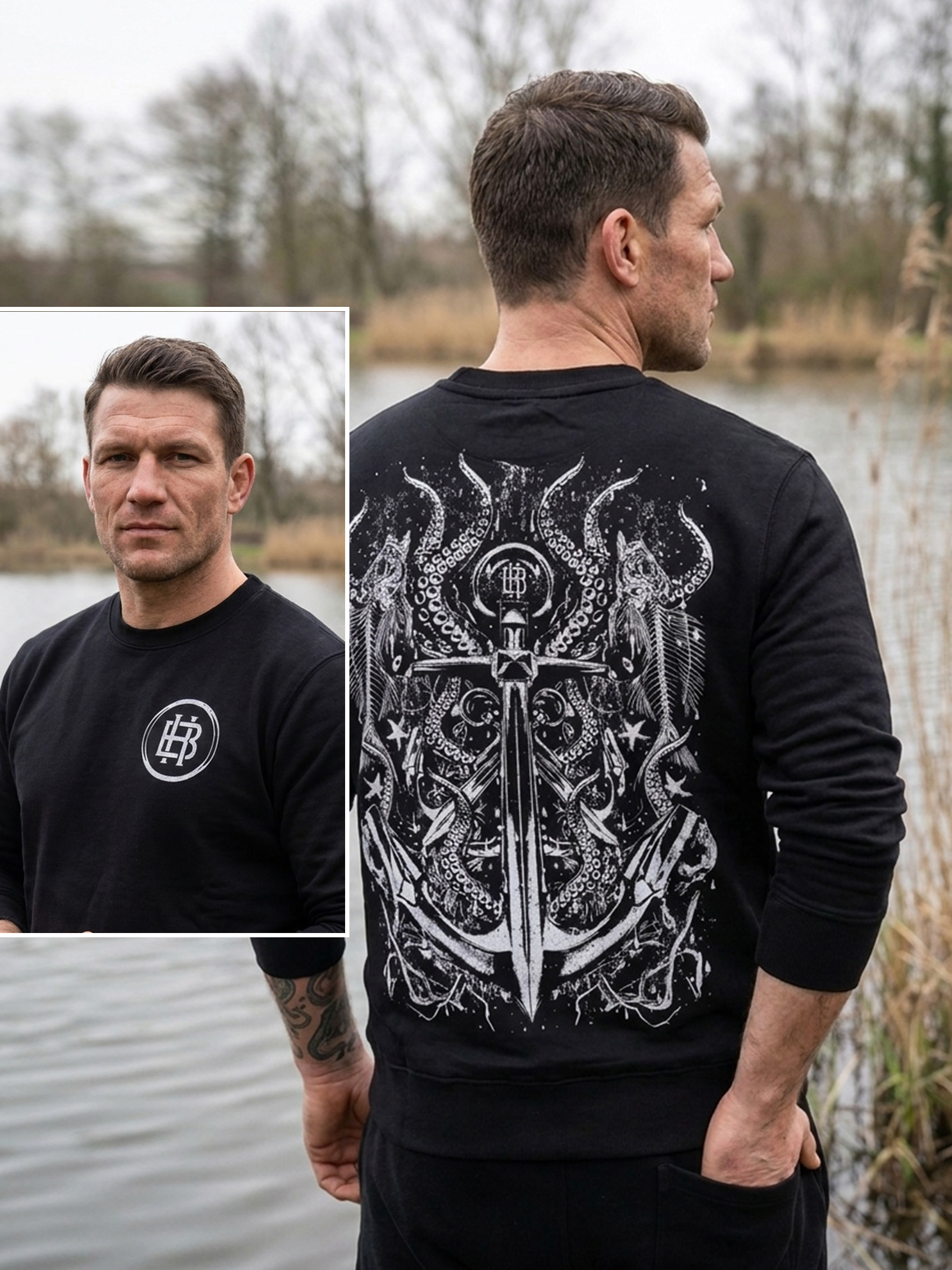 Fish n Anchor Sweater [black]